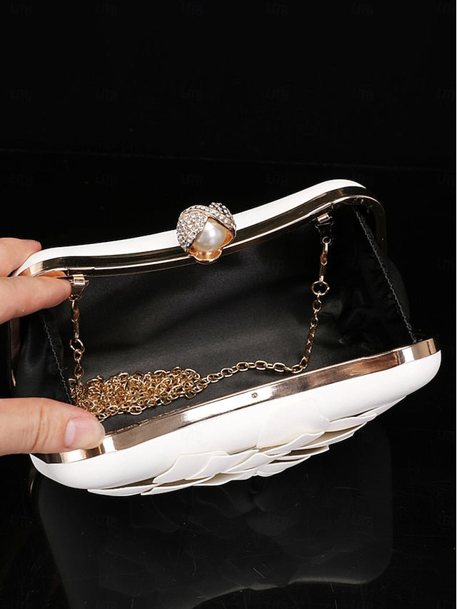 Clutch Bridal with Matching White Floral-Embellished – Shoes