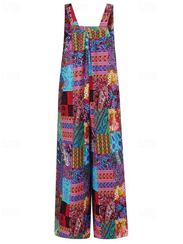 Women's Normal Jumpsuit Streetwear Floral Sleeveless U Neck