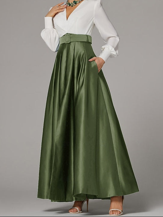 Formal Floor Split Evening A-Line Dress High Wedding Guest Gown