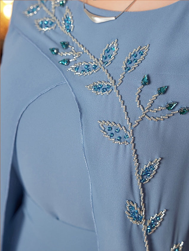 Bride the Length of Floor Neck V A-Line Dress Mother Elegant