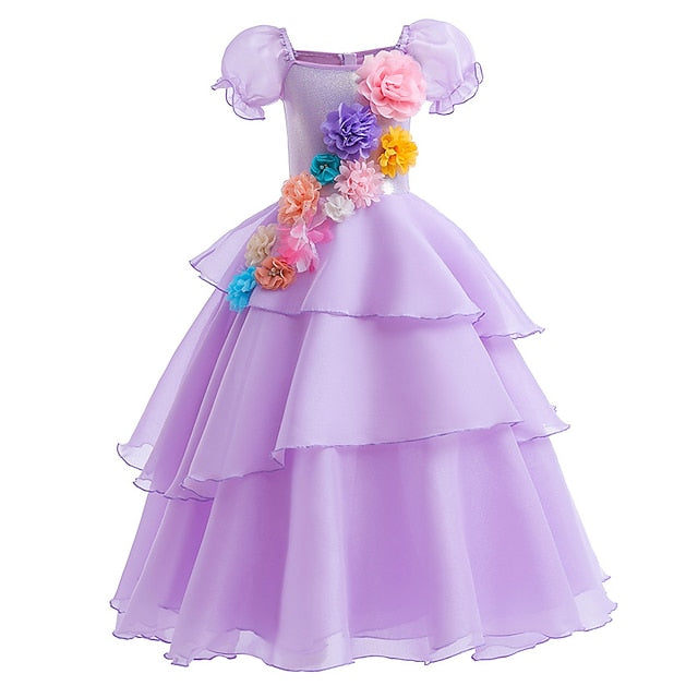 Encanto Flower Girl Fairytale Princess Isabela Dress Madrigal