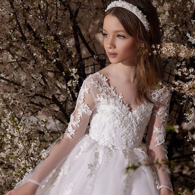 Girl Girls' Flower Formal Dress First Princess