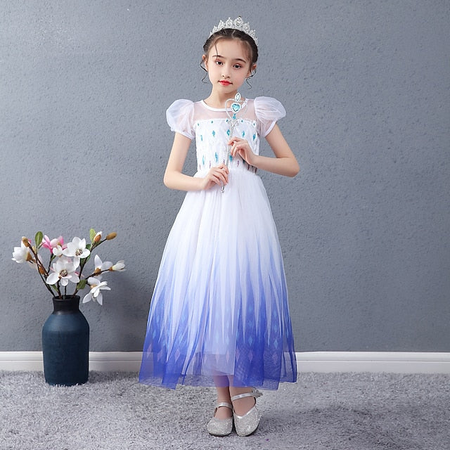 Girls' Elsa Movie Girl Princess Cosplay Flower Dress