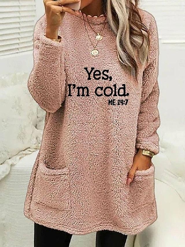 Women's Pullover Sweatshirt Letter Casual Long Sleeve Crew