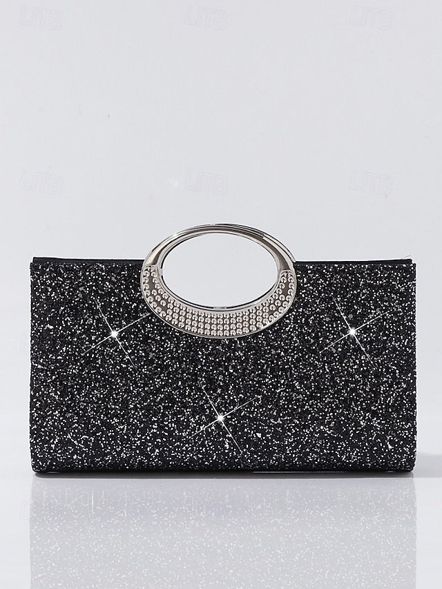 Glitter Gold Evening Women's Clutch Silver Bag with