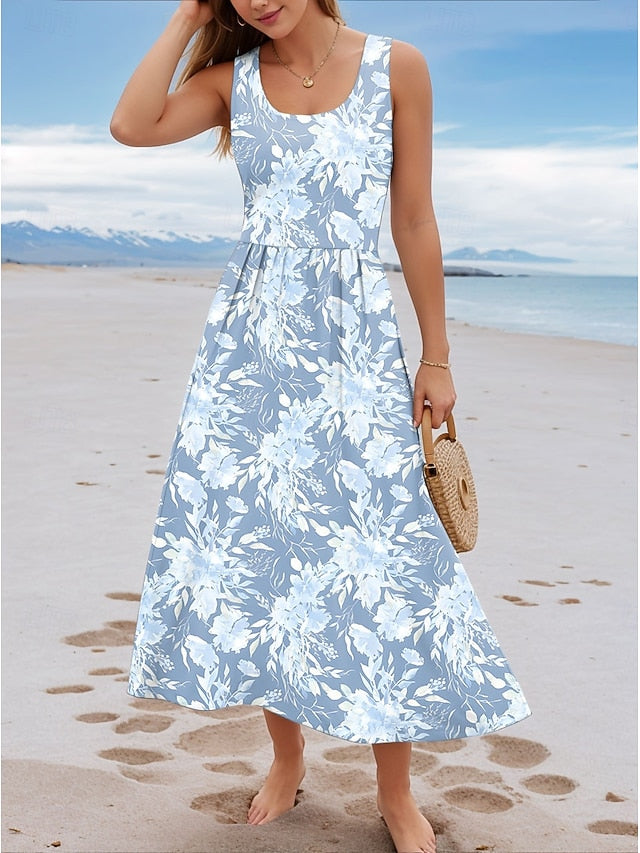 Women's Maxi Dress Sundress A Line Dress Slip Dress Pleated