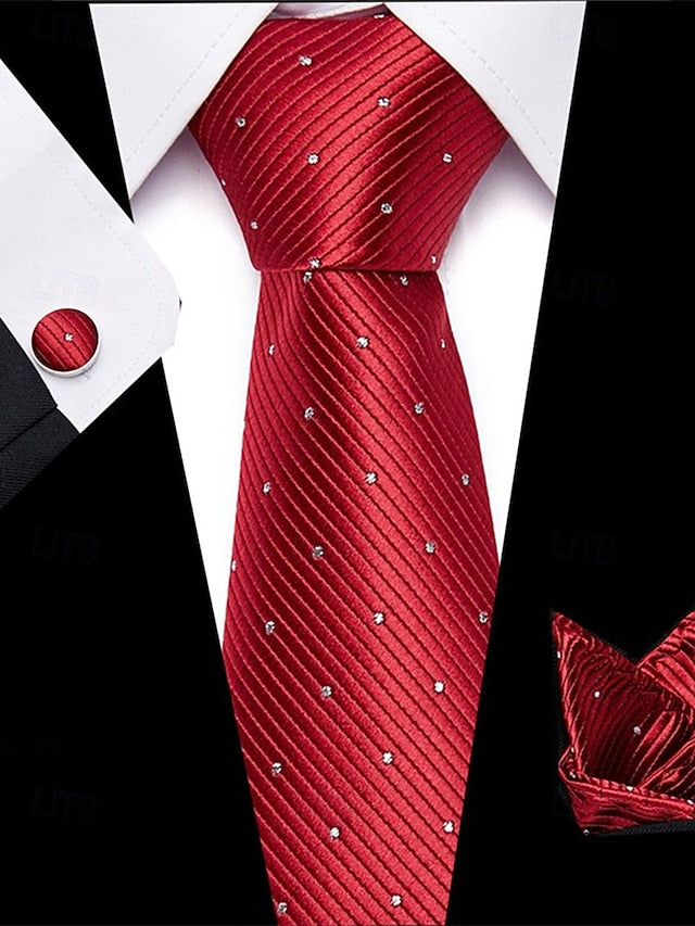 Pocket – Purple and Checkered Set Tie Square Silk Men's