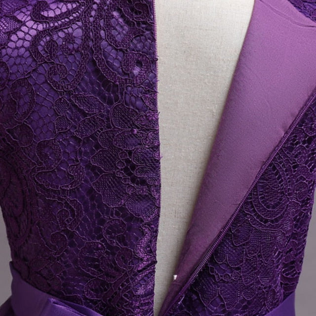 Kids Floral Plain Dress Girls' A Party Line Little