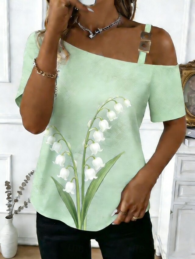 Women's T Shirt Tee Top Print Floral Graphic Fashion