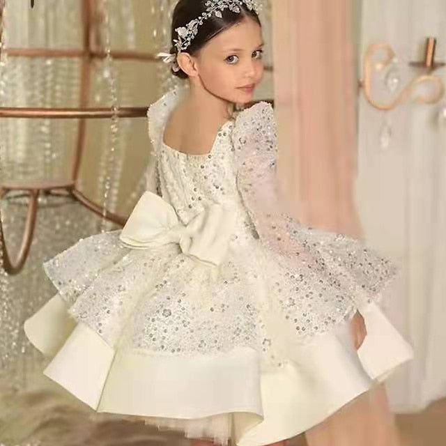 Kids Dress Girl Sequin Party Flower Long Girls'