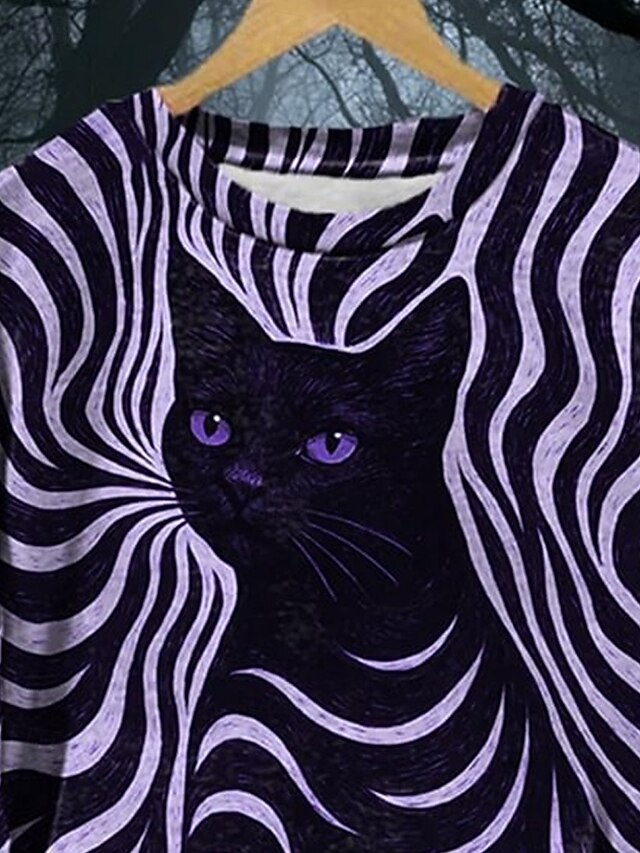 Women's Pullover Sweatshirts Cat Fashion Streetwear Classic