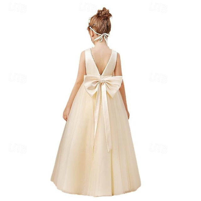 Color Dress Kids Flower Girl Girls' Solid Party