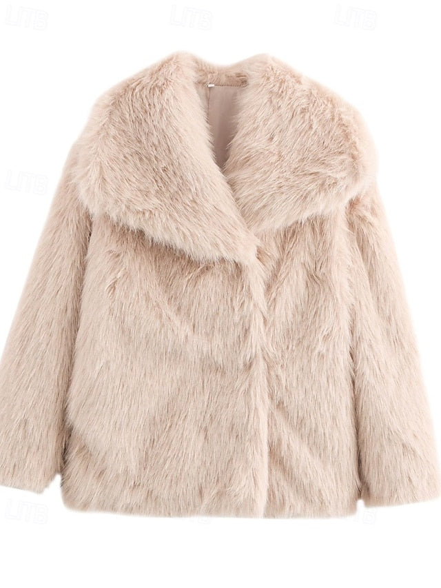 Comfortable Fur Leathers Warm Faux Coat Women's Furs