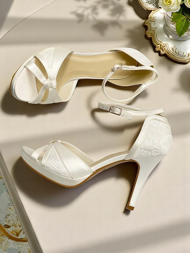 Heel High Pink Satin with Elegant Women's Sandals Peep Toe