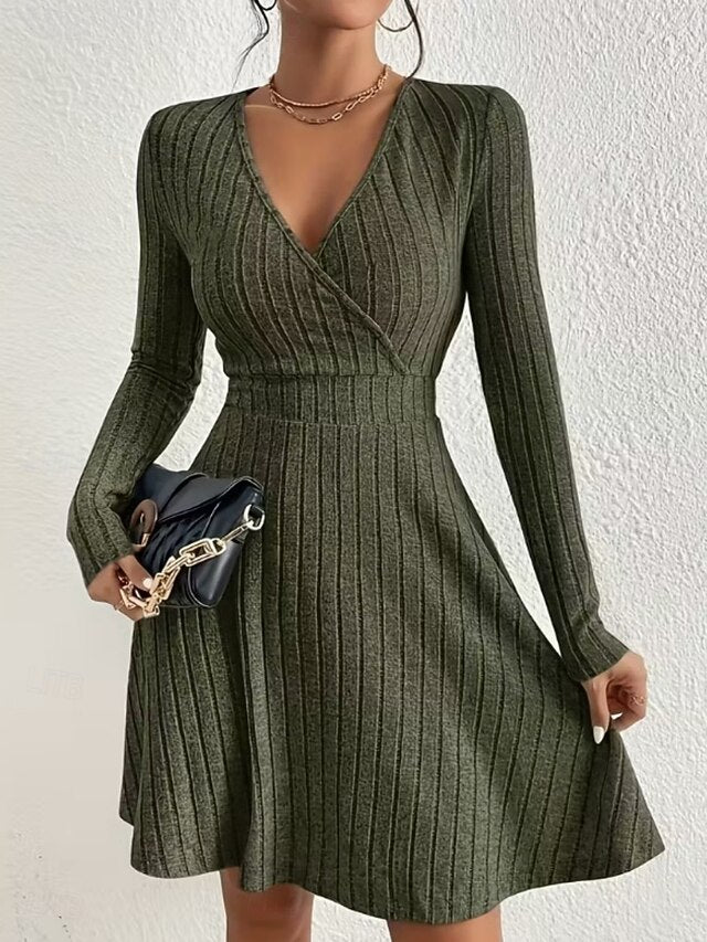 Women's Knee Length Dress Sweater Dress A Line Dress