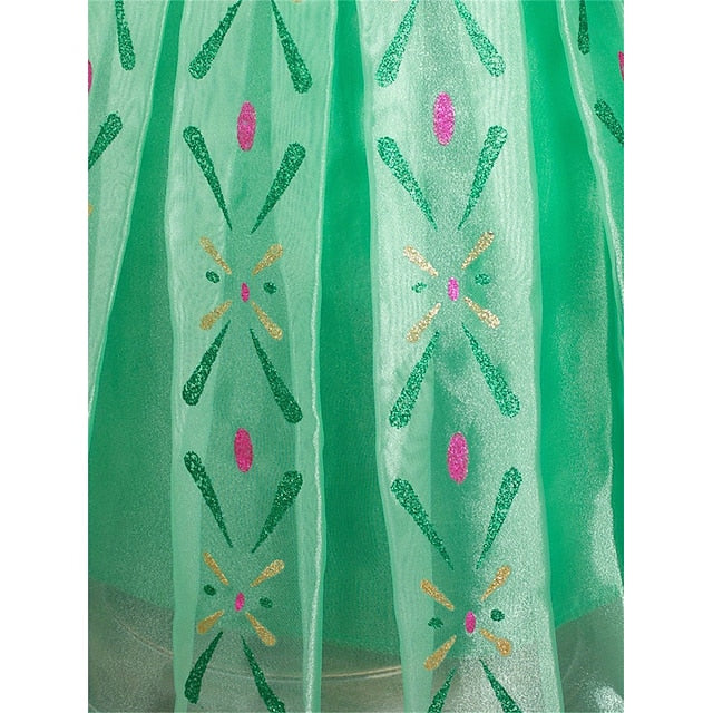 Girl Dress Theme Princess Frozen Flower Party Anna Fairytale