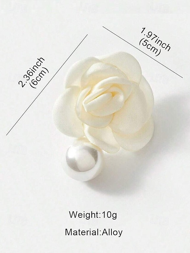 Earrings Elegant Drop with Pearl Stud Faux Women's Flower