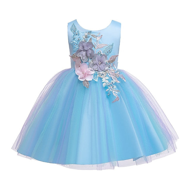 Blushing Blue Floral Purple Dress Girls' Party Lace Kids