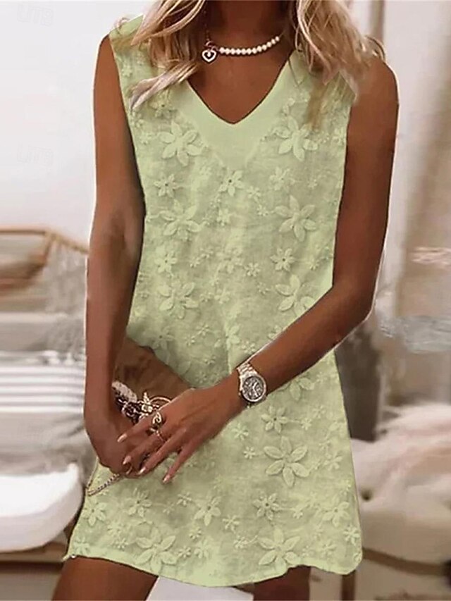 Women's Black Pink Summer Spring Mini Dress Faux Cotton