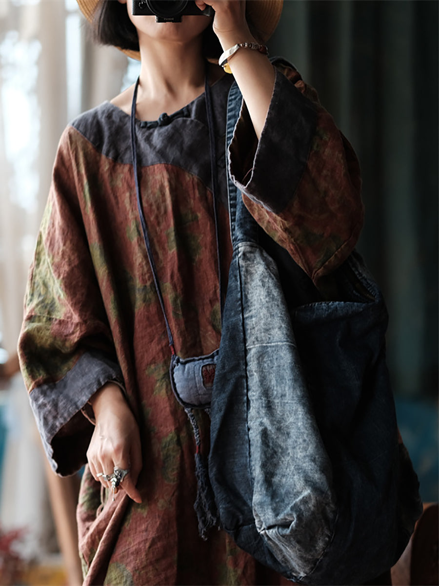 Vintage Denim Gespleißte Damen Umhängetasche BN1023 