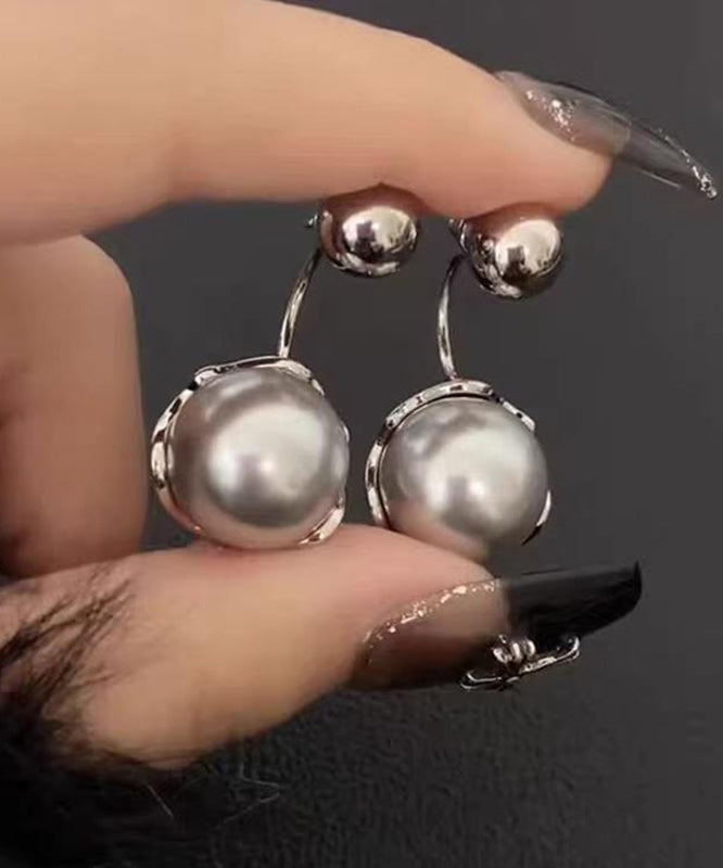 Sterling New Silver Pearl 2025 Earrings Stud Grey