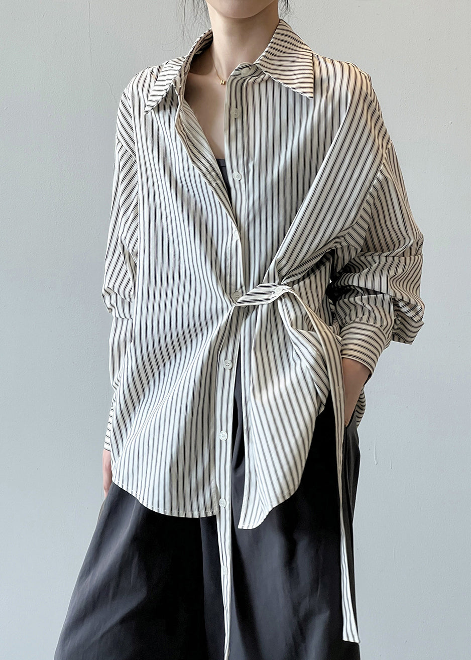 Pan Cotton Collar Fall Striped Peter French Shirt Button