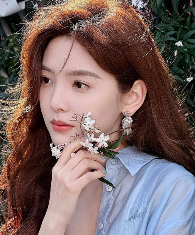 Earrings Pearl Tassel Copper Beach White Shell Drop