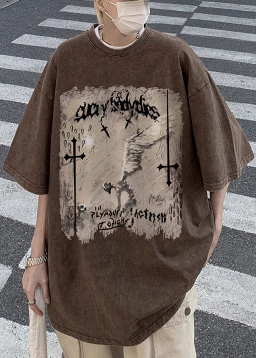 O Black T Cotton Graphic Mens Shirts Neck Design Original Half