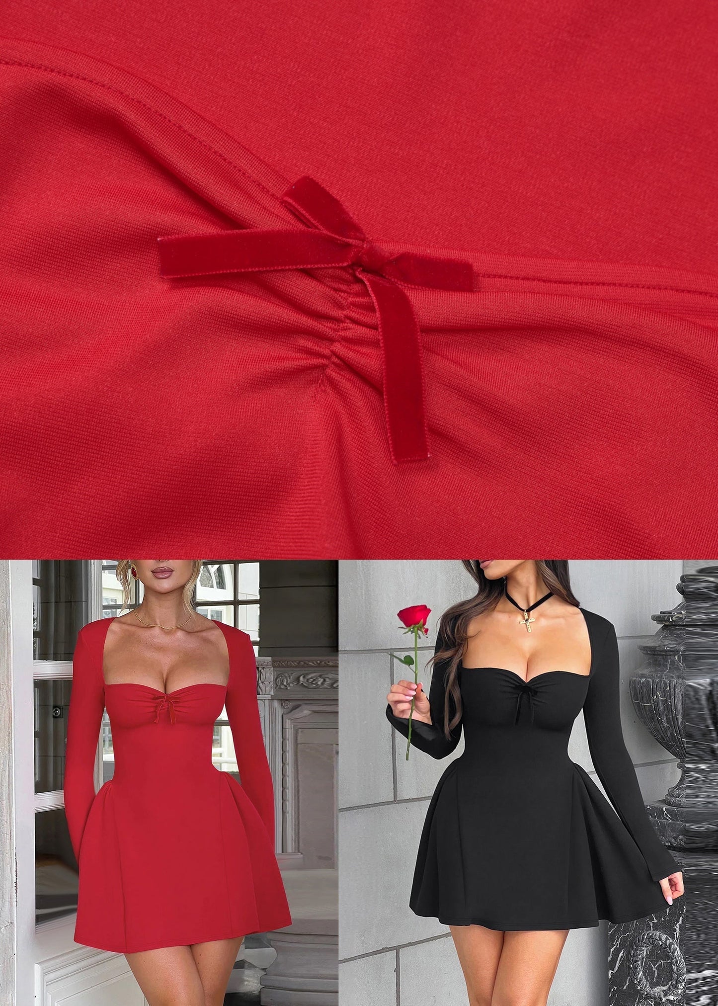 Robe mi-longue noire unie en coton patchwork sans bretelles WO045