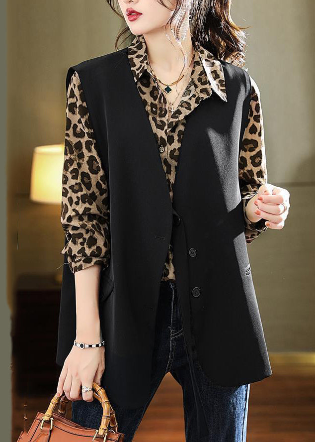 Chiffon Print Fall Leopard Shirts Bohemian