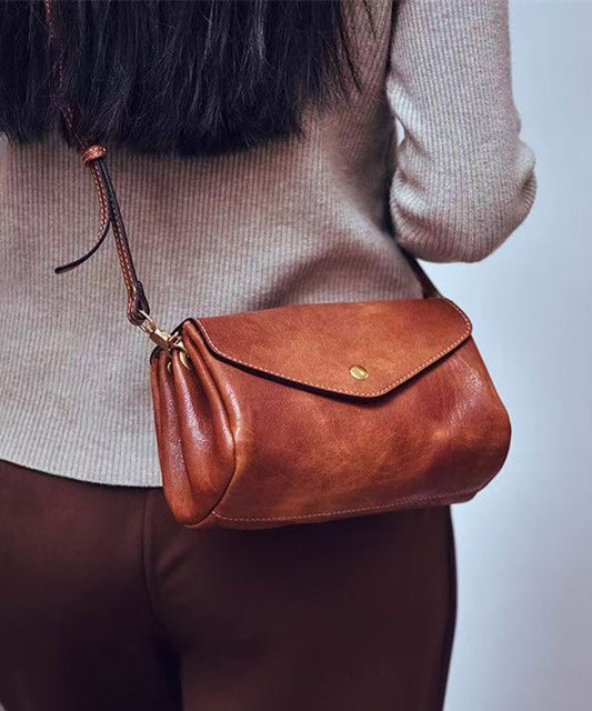 Leather Botique Durable Khaki Cross-body Solid Bag