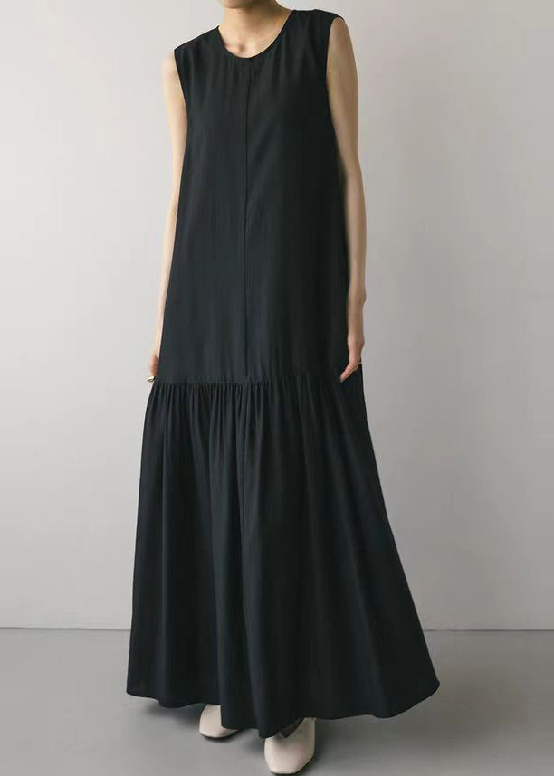 Party Cotton Oversized Boutique Black Dress Patchwork Sleeveless