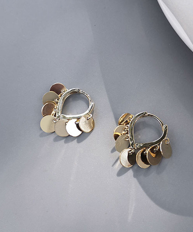 Sequins Brief Sterling Earrings Alloy Love Gold Hoop Silver