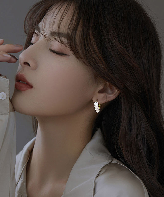 Sequins Brief Sterling Earrings Alloy Love Gold Hoop Silver