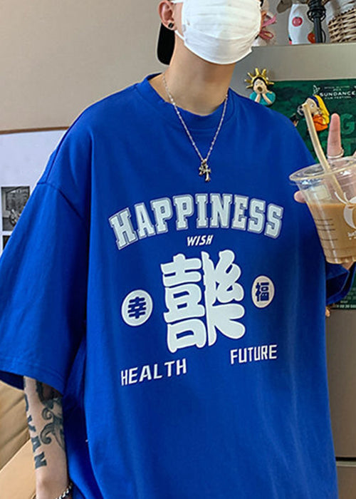 Print Sleeve Neck Casual O Pink Cotton Half Men Shirts T