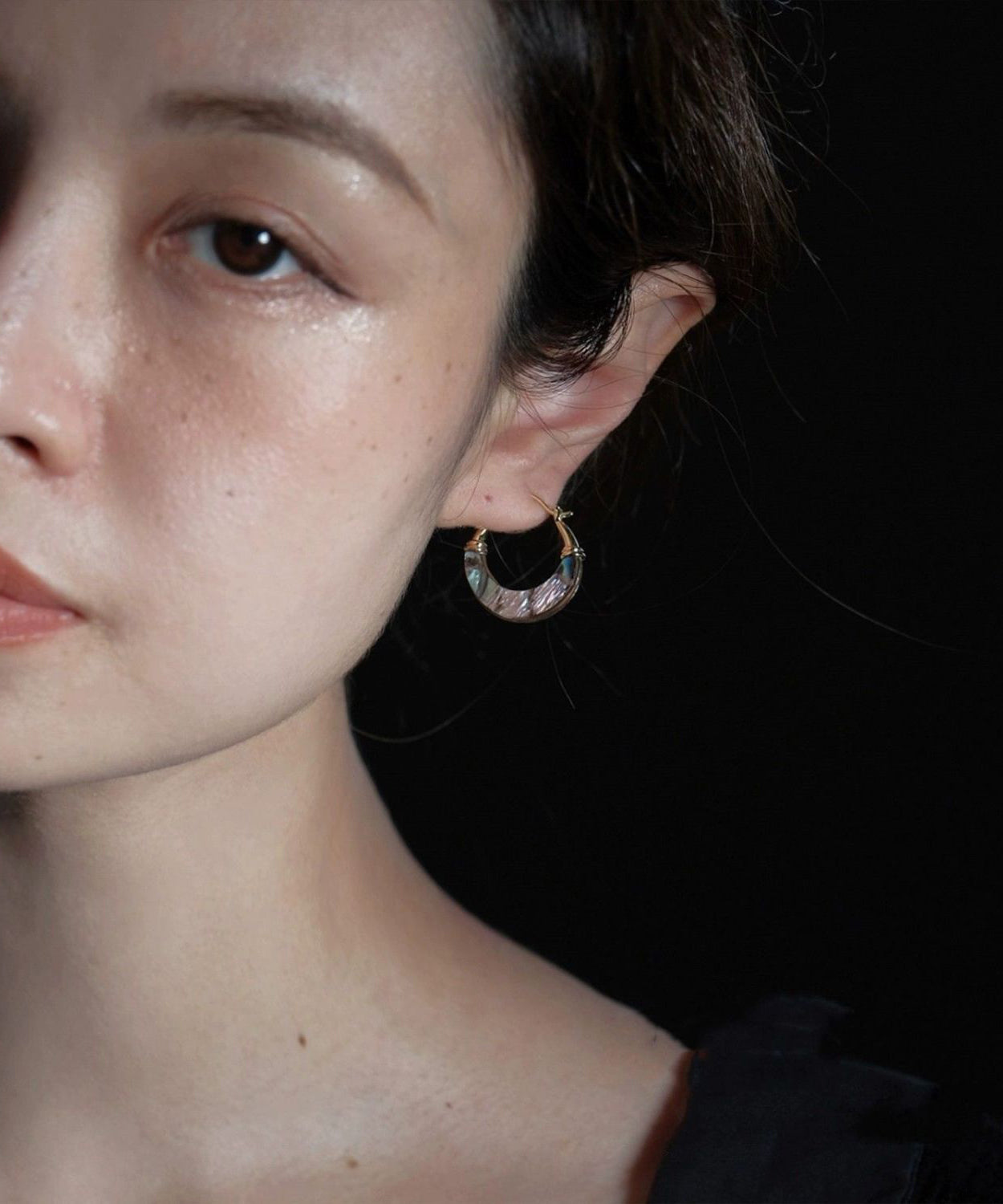 Gold Earrings Hoop Chic Overgild Shell Copper