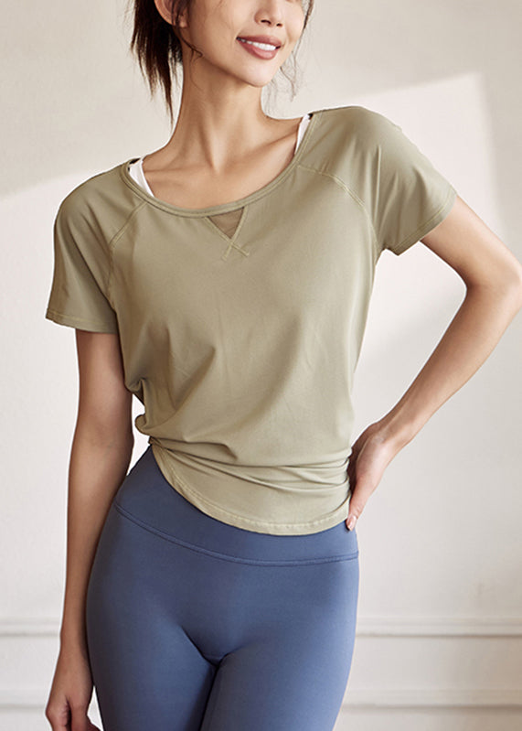 Tulle Patchwork Yoga Tank Chic Green Tops