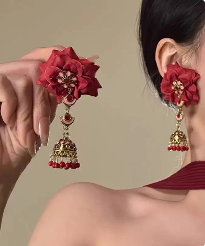 Rose Tassel Earrings Silver Mulberry Chic Overgild Sterling Drop