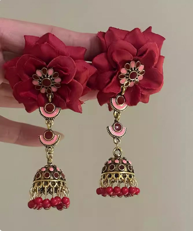 Rose Tassel Earrings Silver Mulberry Chic Overgild Sterling Drop