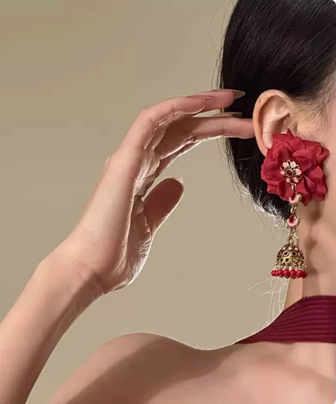 Rose Tassel Earrings Silver Mulberry Chic Overgild Sterling Drop