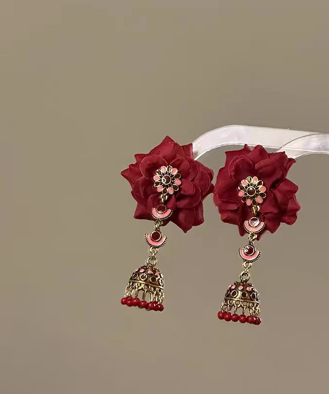 Rose Tassel Earrings Silver Mulberry Chic Overgild Sterling Drop