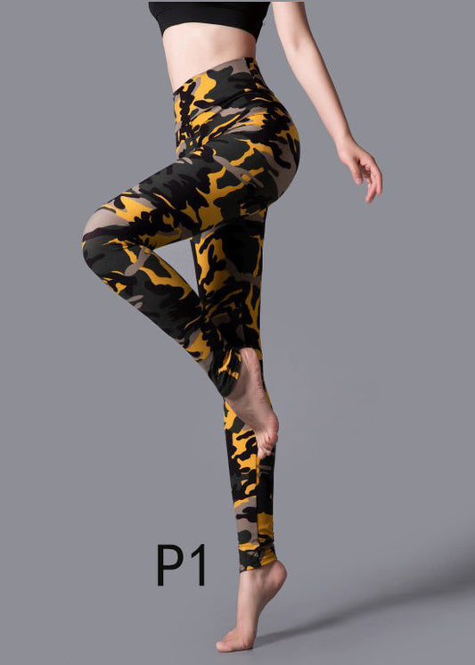 Chic Running Capri Waist Print Leggings High