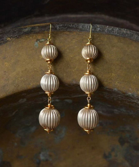 LanternDrop Copper Style Earrings Gold Chinese Alloy