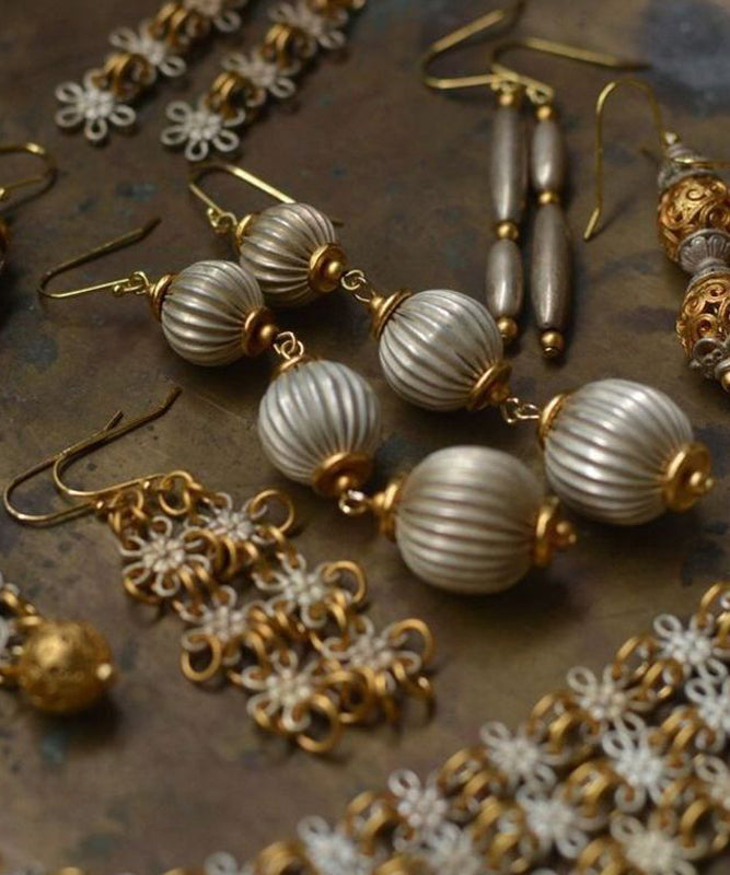 LanternDrop Copper Style Earrings Gold Chinese Alloy