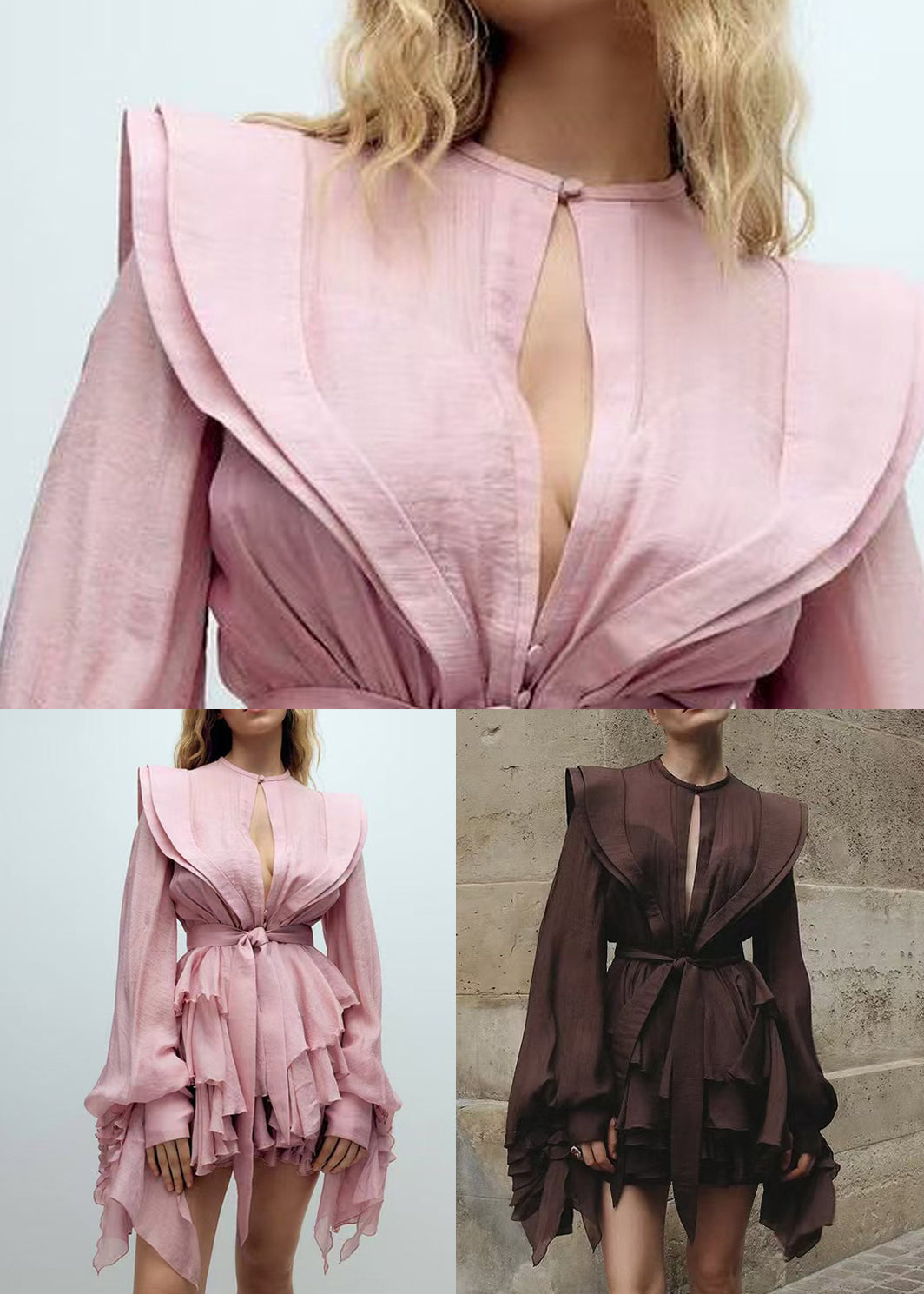 Solid Shirt Chocolate Lace Dress Up Cotton Fall