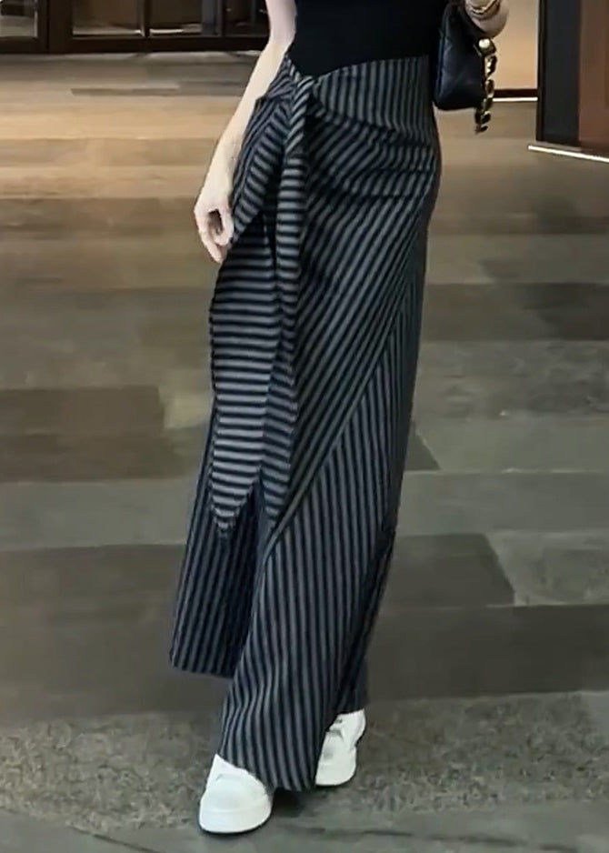 Classy Lace Skirts Up High Chiffon Fall Striped Black Waist