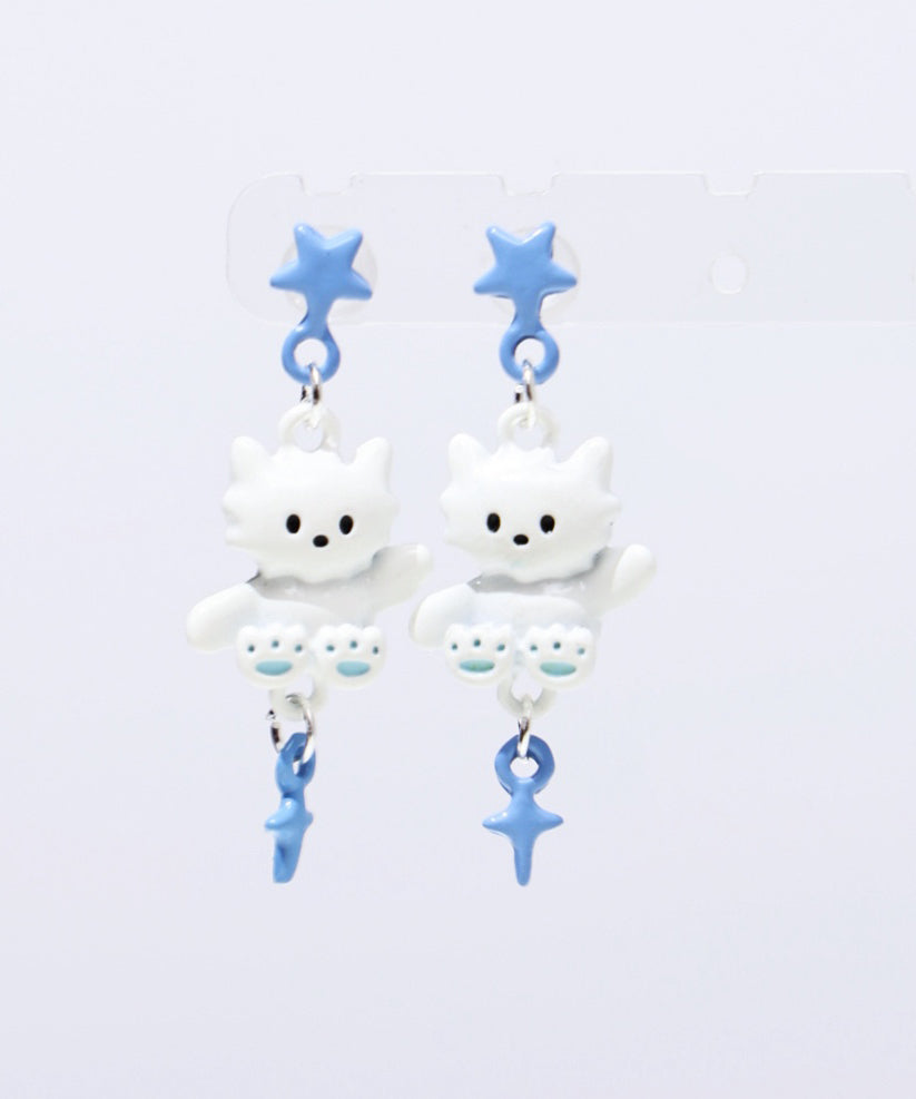 Cute Glaze Cat Drip Earrings Colorblock Alloy Drop