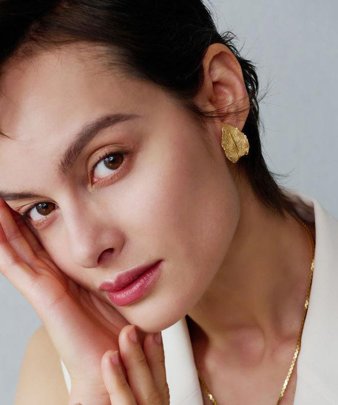 Silver Overgild Earrings DIY Hoop Sterling Leaf Gold