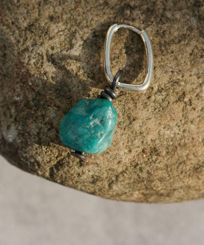 Earrings Drop Green Turquois Sterling Single DIY Silver