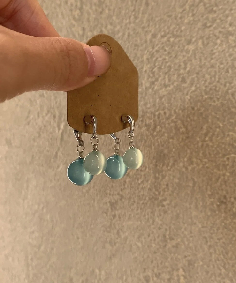 Ball Blue Light Earrings DIY Drop Sterling Silver